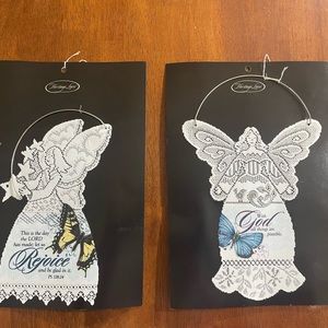 Angel Wall/Window Hangings set of 2 Heritage Lace brand